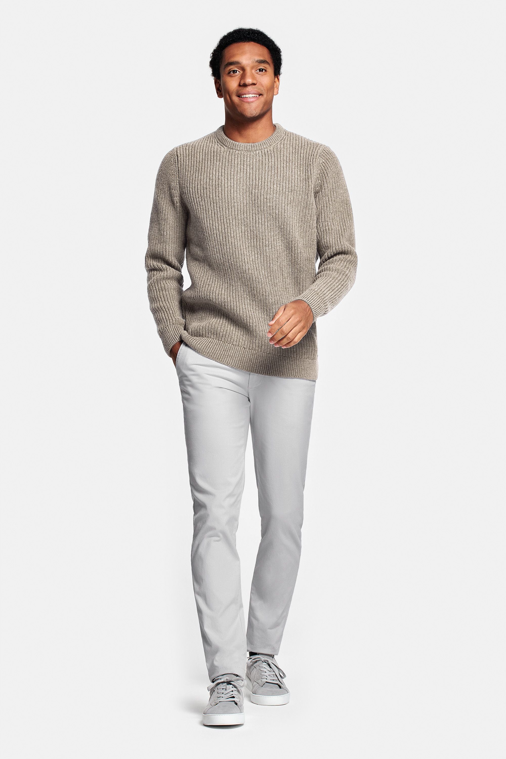 Dunkler Sand Strickpullover