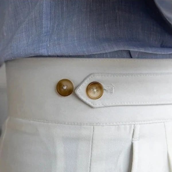 Couture - wrinkle pants with a double button