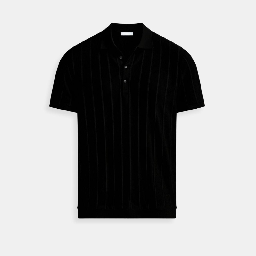 Vertical Streifend Button up Polo