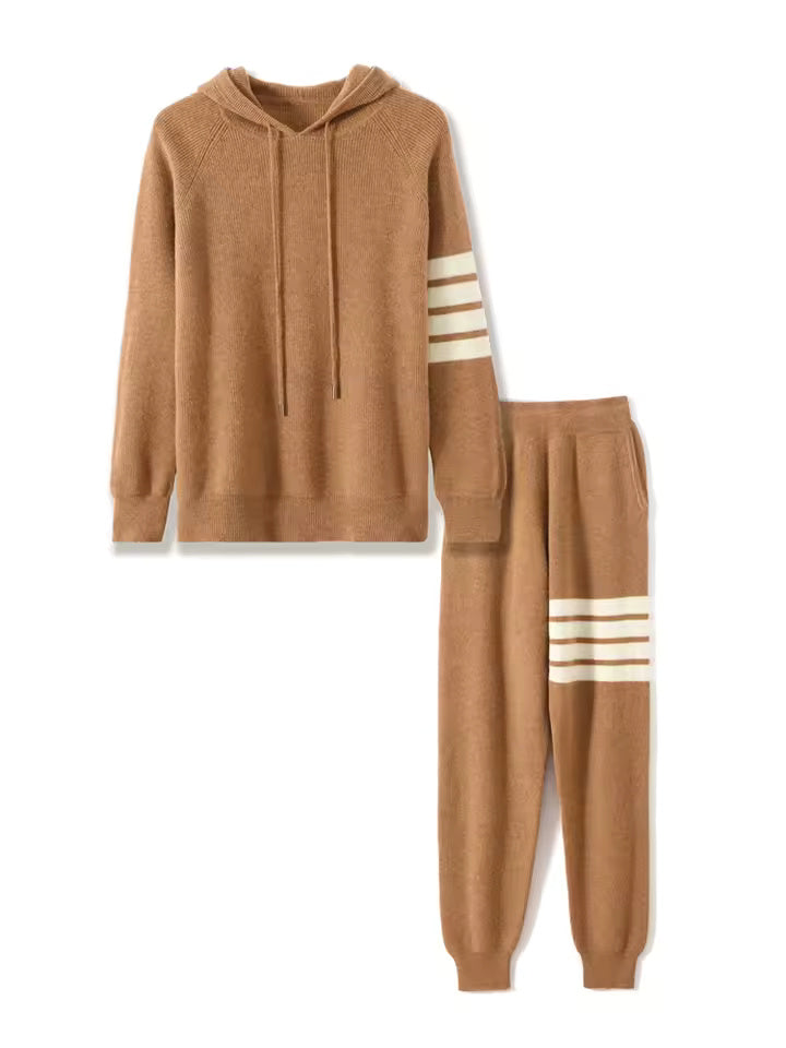 Survêtement 100 % laine mérinos à rayures