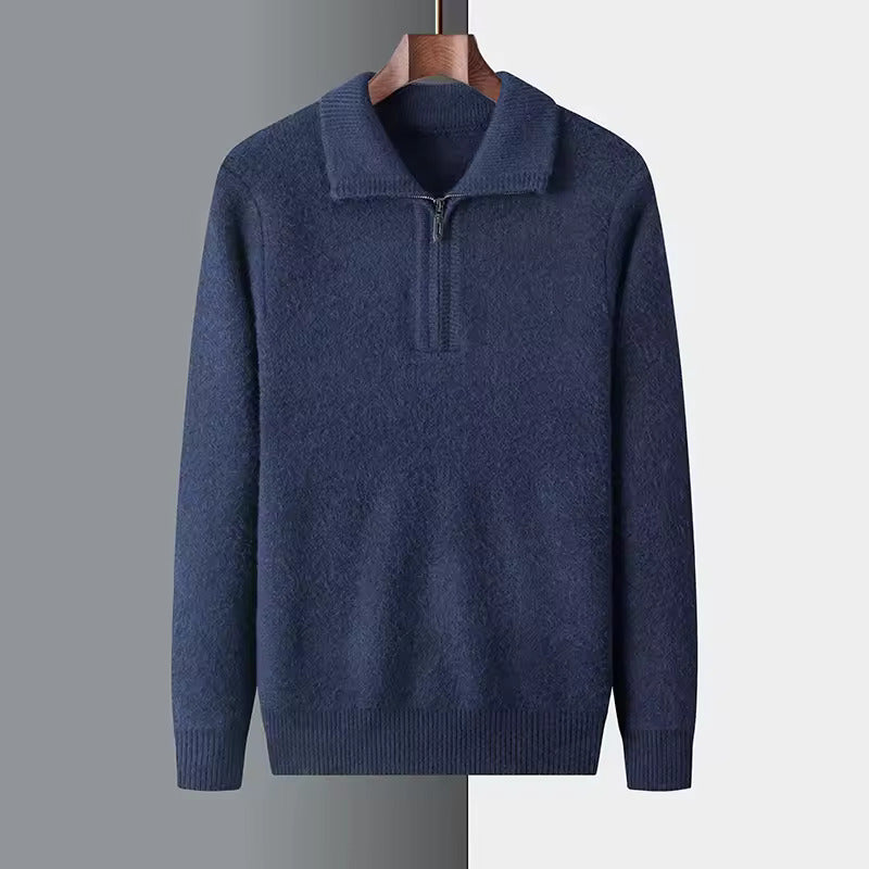100% Cashmere Quater Zip Pullover