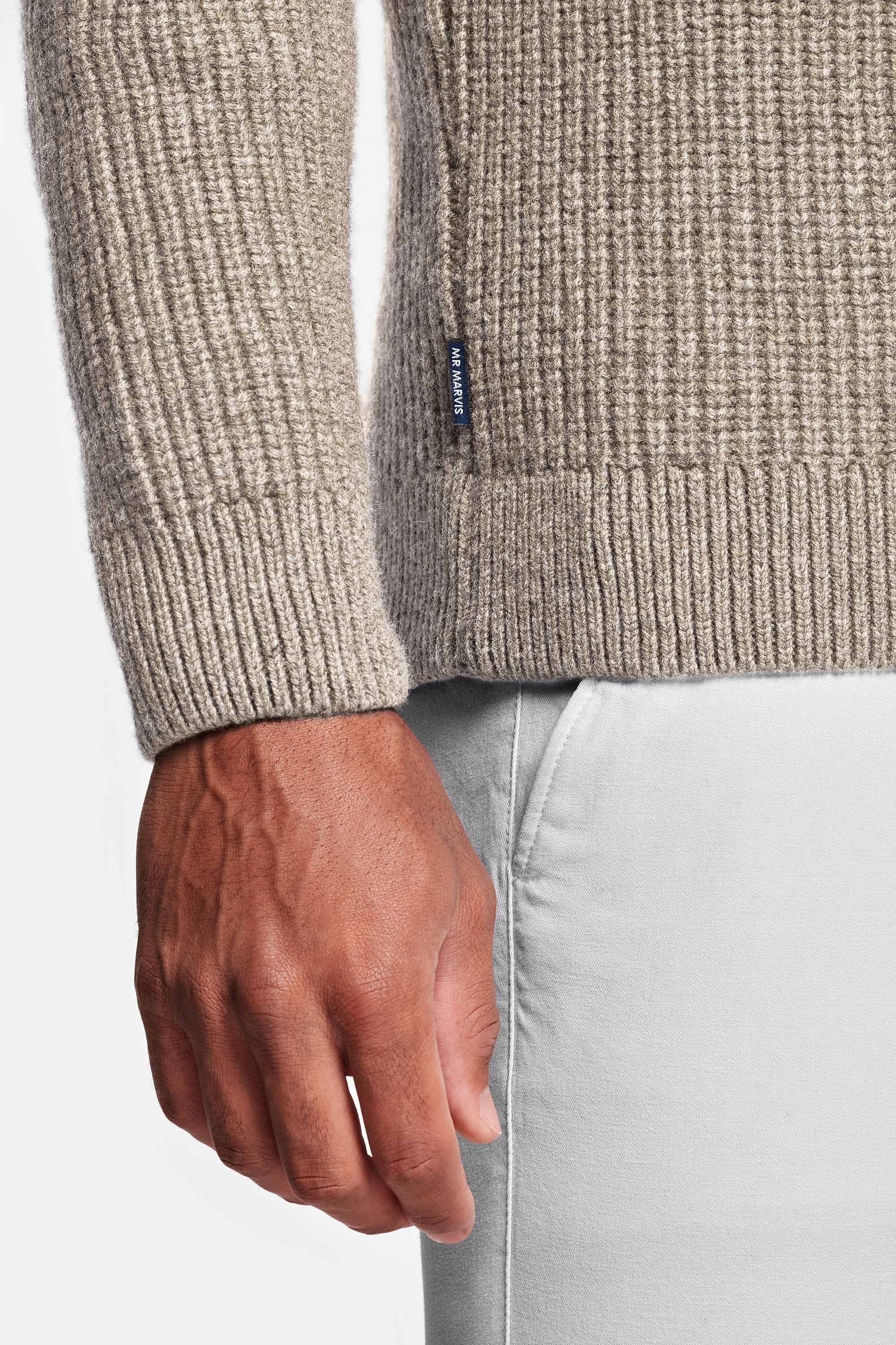 Dunkler Sand Strickpullover