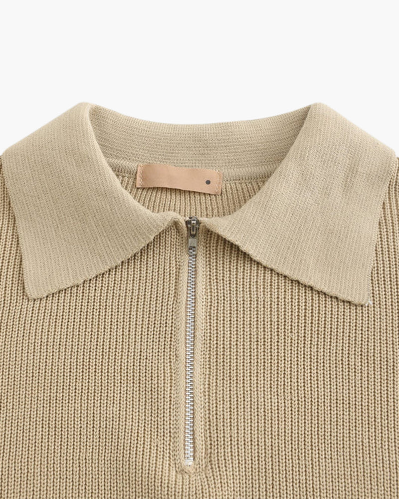 Cesare Halb-Zip Strickpullover