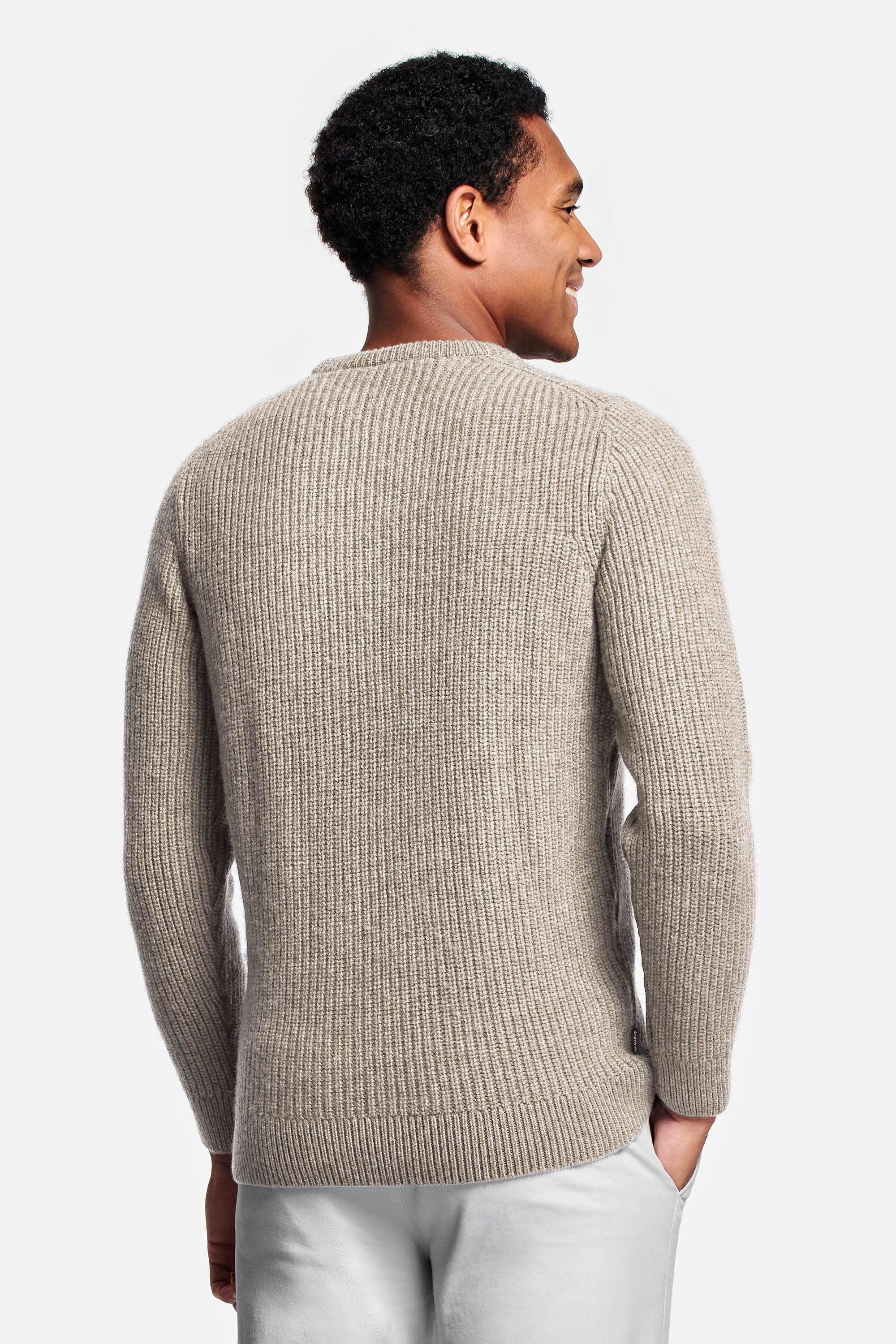 Dunkler Sand Strickpullover