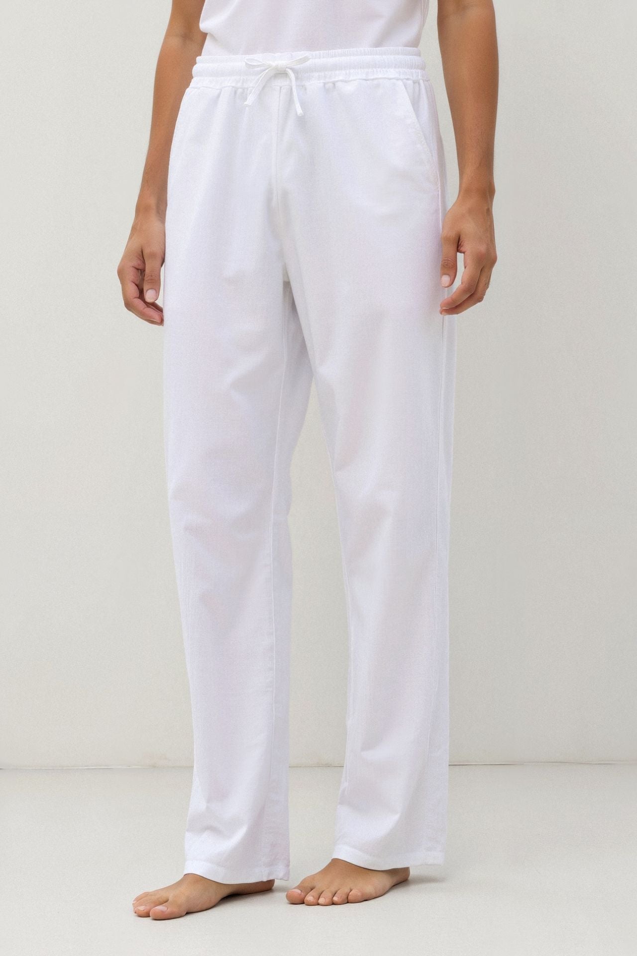 Baumwolle & Leinen Blend Drawstring Pants
