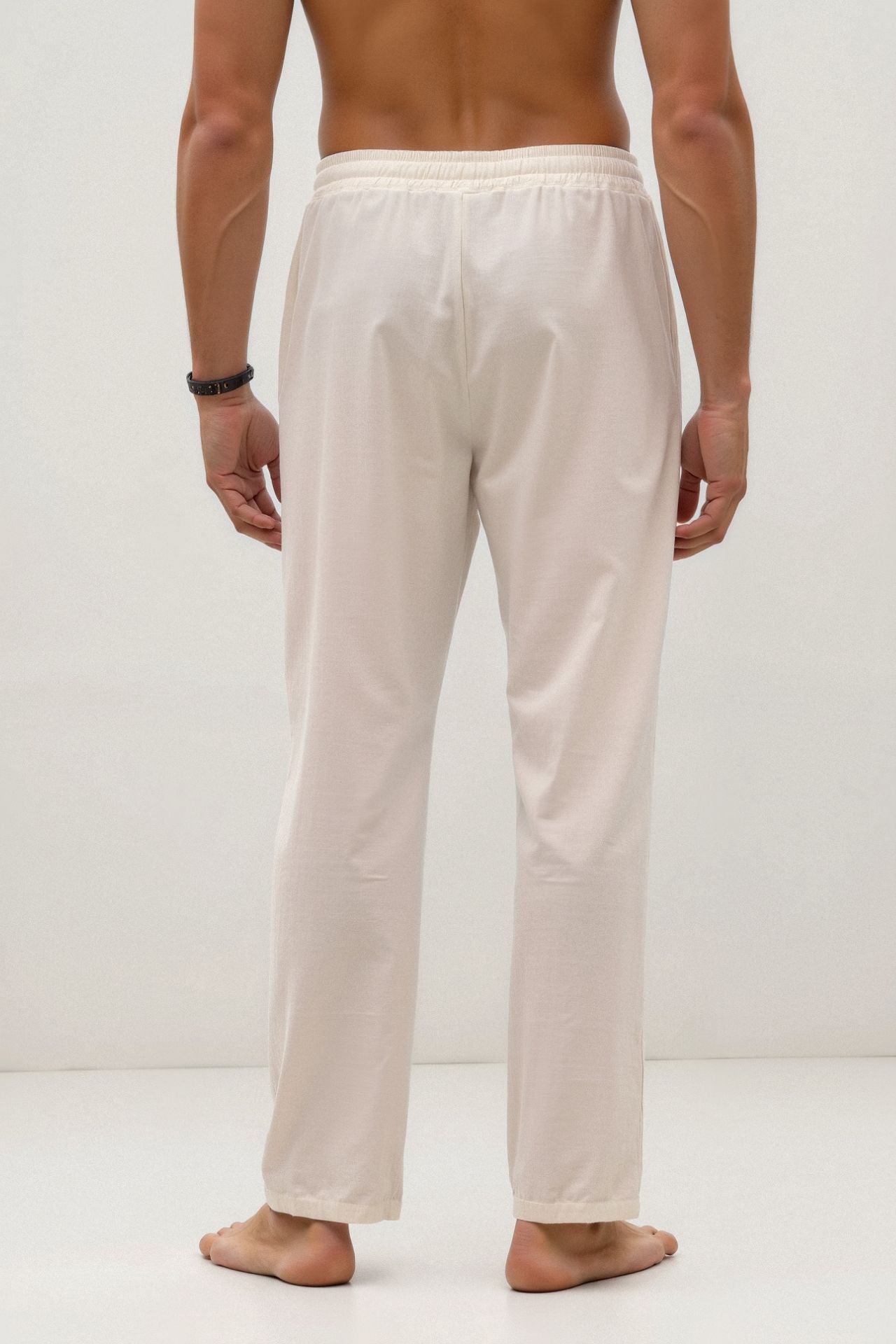 Baumwolle & Leinen Blend Drawstring Pants