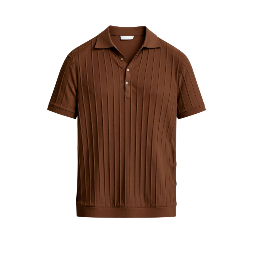 Vertical Streifend Button up Polo