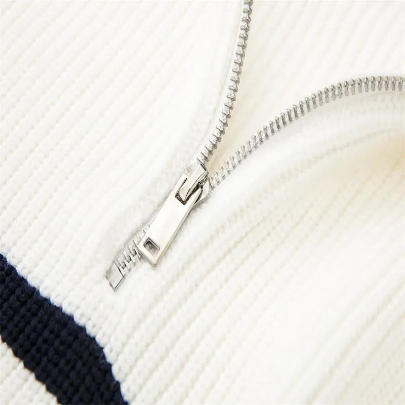 Streifend Zip up Pullover