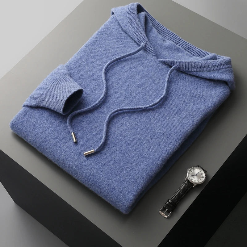 100% Cashmere Hooded Pullover