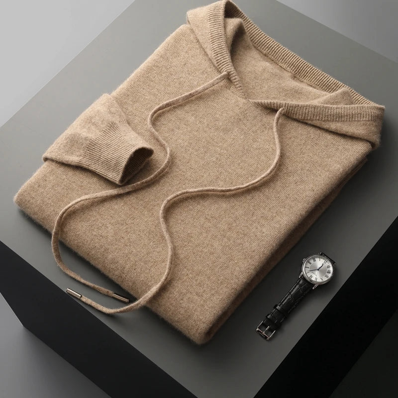 100% Cashmere Hooded Pullover