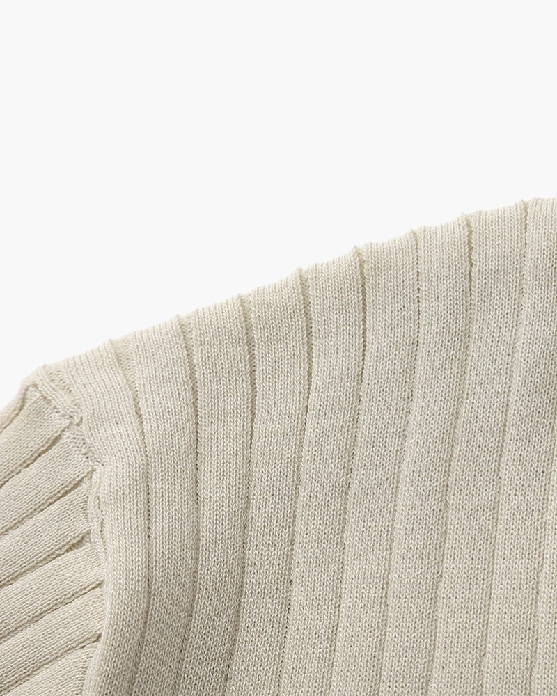 Premium Geripptes Poloshirt