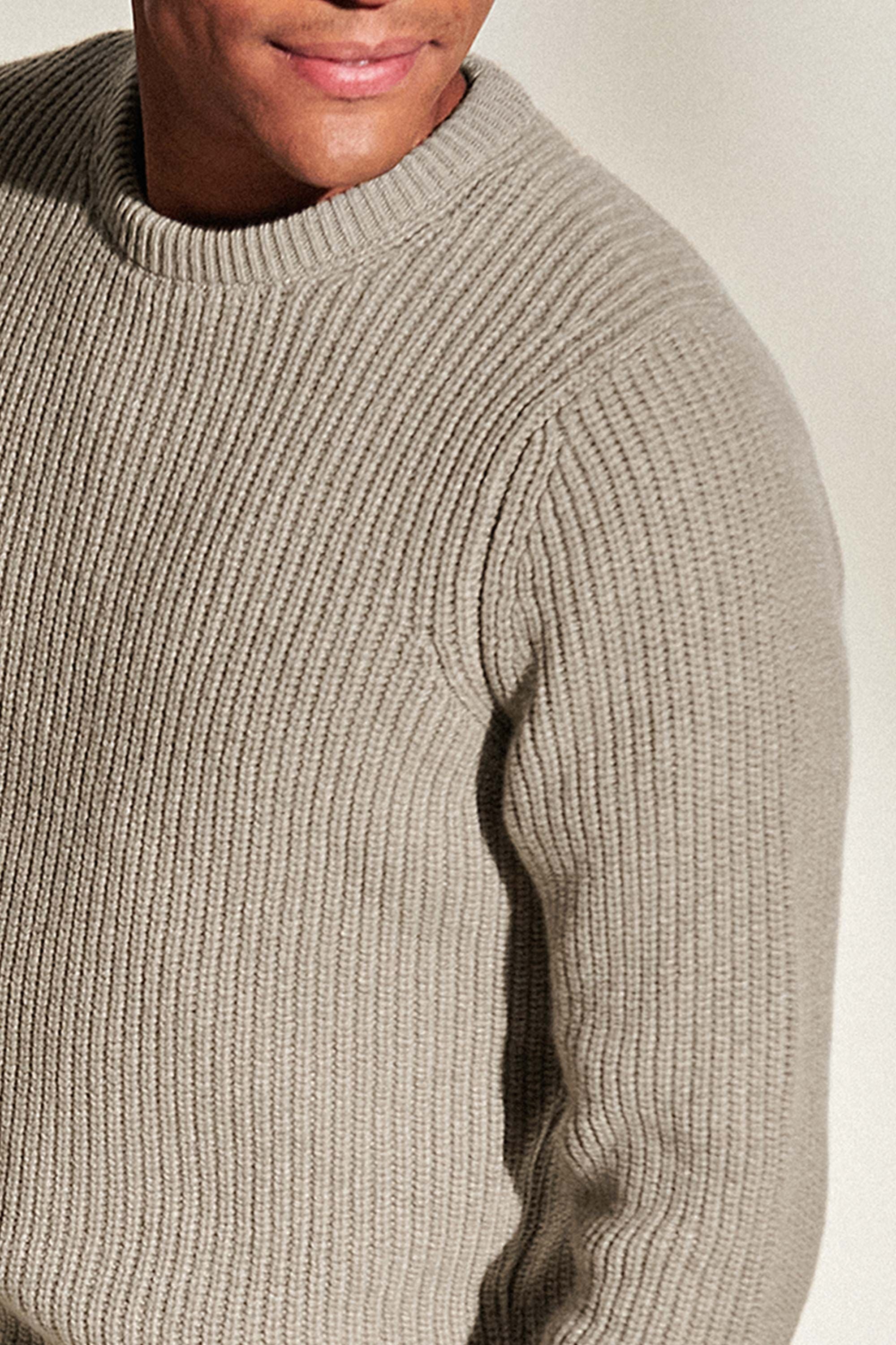 Dunkler Sand Strickpullover